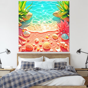 Sun-kissed Beach Shells Design Canvas Print