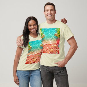 Sun-kissed Beach Shells Design T-Shirt