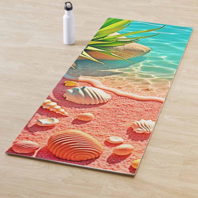 Sun-kissed Beach Shells Design Yoga Mat (In Situ)