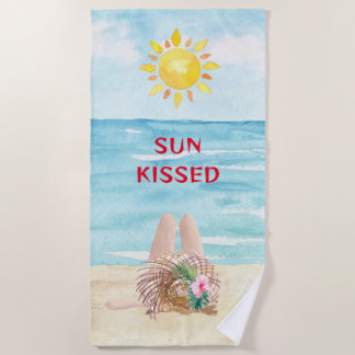 Sun Kissed Beach Towel with Sunbather