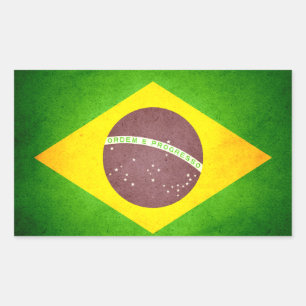 Sun kissed Brazil Flag Rectangular Sticker