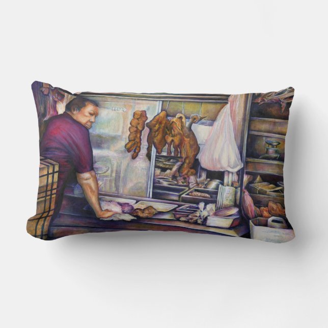 Sun-Kissed Chicken, Singapore Lumbar Cushion (Front)