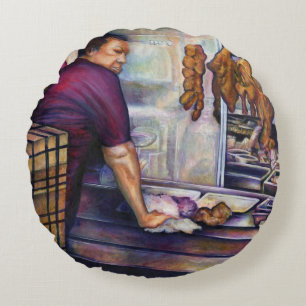 Sun-Kissed Chicken, Singapore Round Cushion