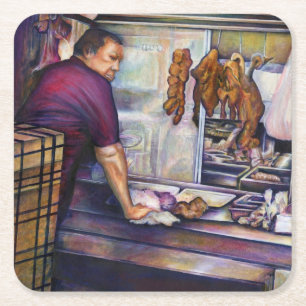 Sun-Kissed Chicken, Singapore Square Paper Coaster