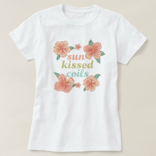 "Sun Kissed Coils" Hawaiian Floral Summer Tee