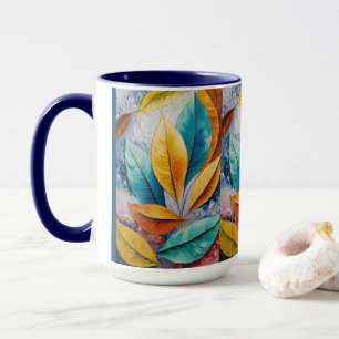 Sun-Kissed Cosmos   Modigliani Leaf Design Mug