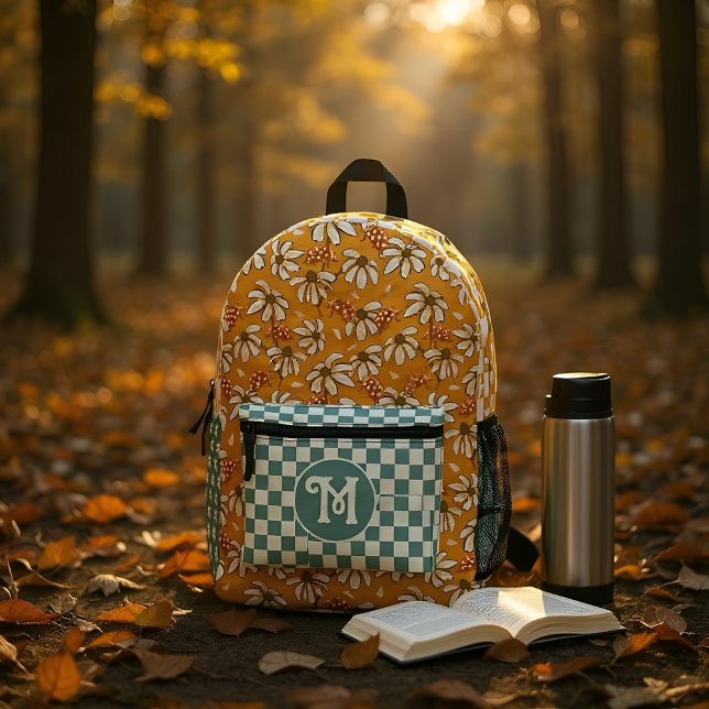 Sun kissed daisies and lucky ladybugs  printed backpack (Creator Uploaded)