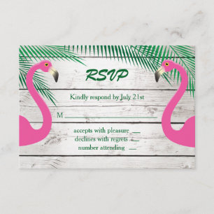 Sun Kissed Flamingo Wedding RSVP