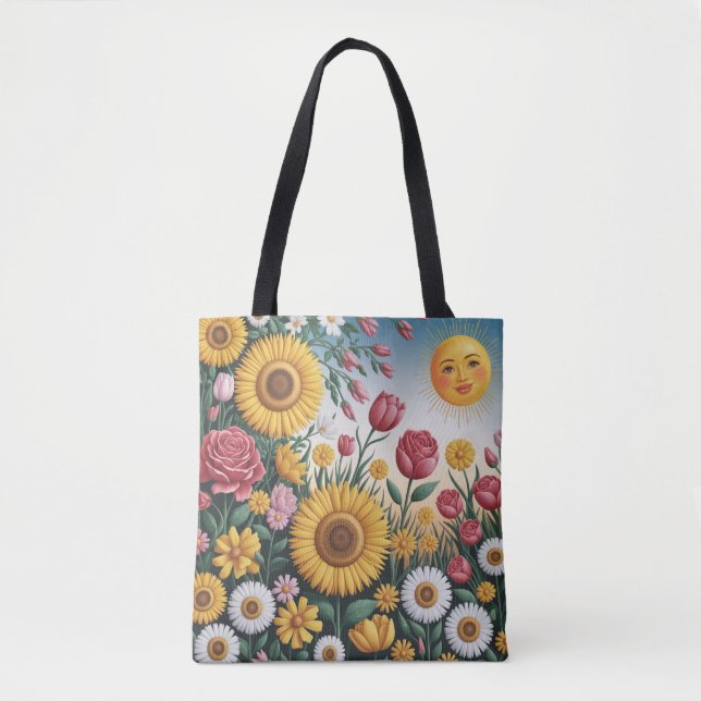 Sun-Kissed Garden Bliss Tote Bag (Front)