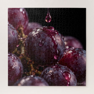 Sun-Kissed Grape Cluster Macro Photography Jigsaw Puzzle