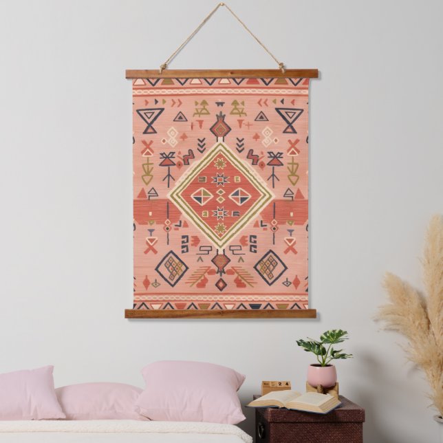 Sun-Kissed Hand-Drawn Moroccan Tribal Art Hanging Tapestry (Bedroom)