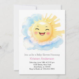 Sun-Kissed Happiness Girl Baby Shower Invitation
