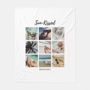 Sun-Kissed Memories Photo Collage Fleece Blanket