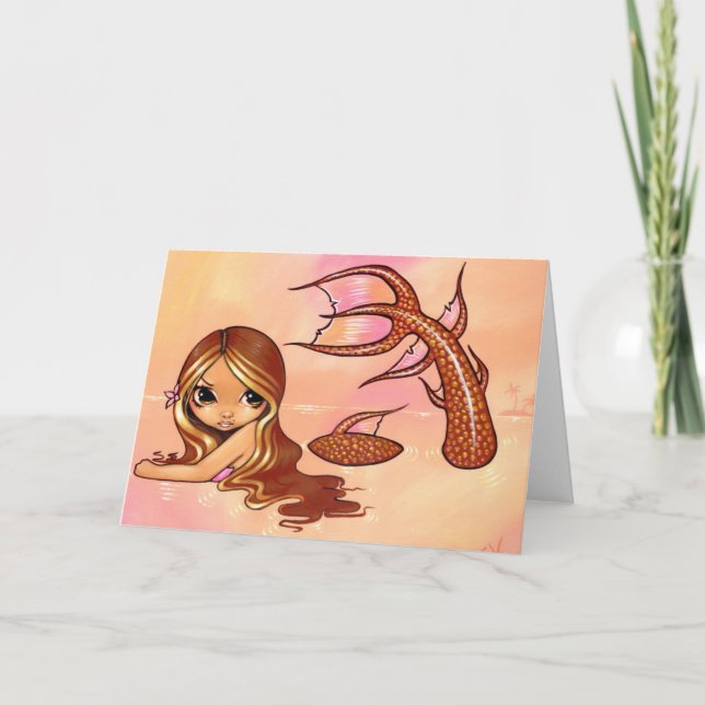 "Sun Kissed Mermaid" Greeting Card (Front)