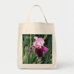 Sun-kissed Pink Iris Garden Organic Grocery Bag