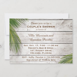 Sun Kissed Sandy Toes Salty Kisses Couple's Shower Invitation