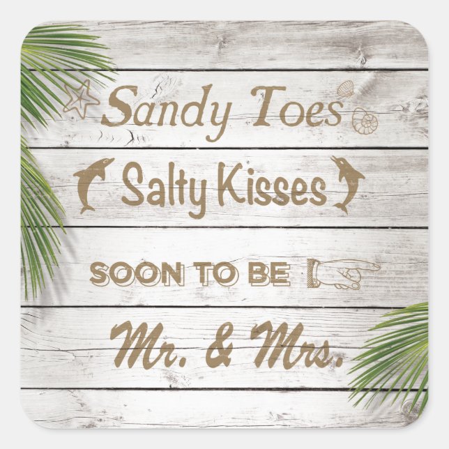 Sun Kissed Sandy Toes Salty Kisses Sticker (Front)