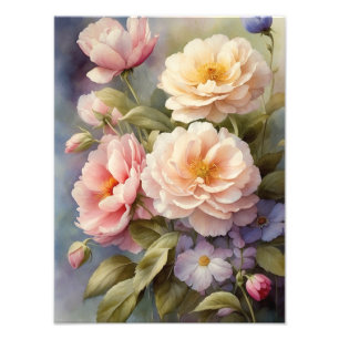 Sun-Kissed Splendour: A Vibrant Bouquet Painting Photo Print