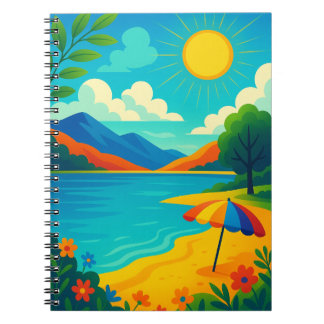 Sun-Kissed Summer Landscape – DreamVerse7 Scenic A Notebook