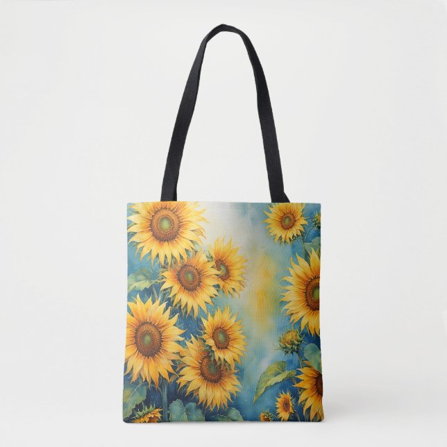 Sun-Kissed Sunflower Carryall Tote (Front)