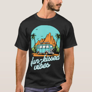 Sun Kissed Vibes Vintage Beach Camping Summer Palm T-Shirt