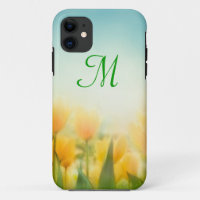Sun Kissed Yellow Tulips Monogram IPHONE 5 Case