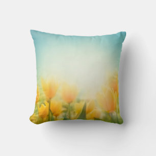 Sun Kissed Yellow Tulips Throw Couch Pillow