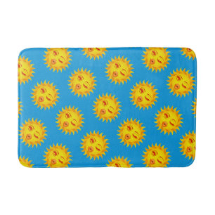 Sun Kisses Emoji, Sun Print Bath Mat