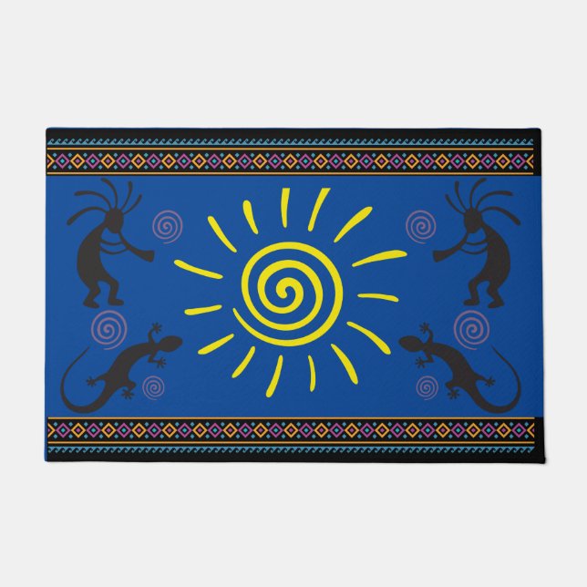 Sun Kokopelli Southwestern Doormat (Front)