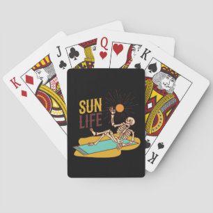 Sun Life Skeleton on a set of  Playing Cards