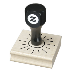 Sun light hand drawn rubber stamp