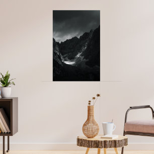 Sun light through dark clouds poster
