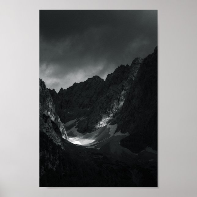 Sun light through dark clouds poster (Front)