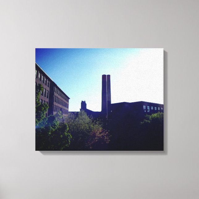 SUN LIT MILL CITY LOWELL WRAPPED CANVAS PRINT (Front)