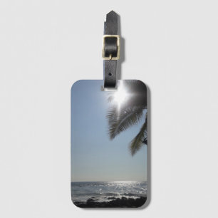 Sun lit Palm Tree Ocean Luggage Tag