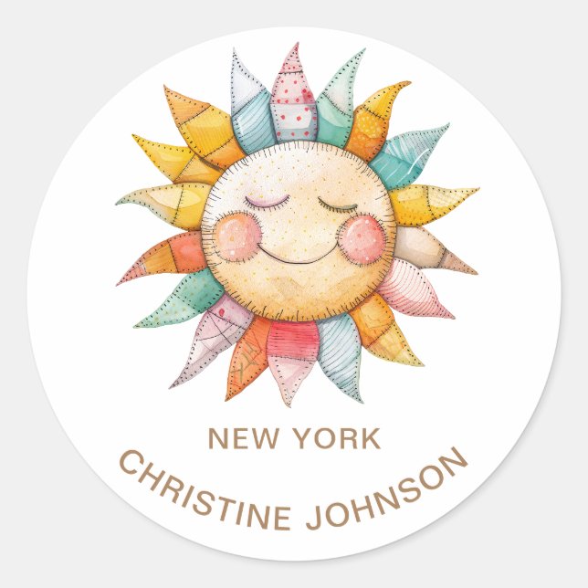 Sun Logo Classic Round Sticker (Front)