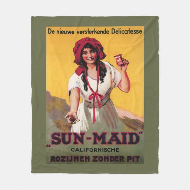 Sun-Maid California Raisin Poster Fleece Blanket (Front)