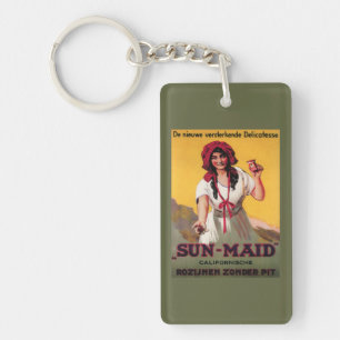 Sun-Maid California Raisin Poster Key Ring