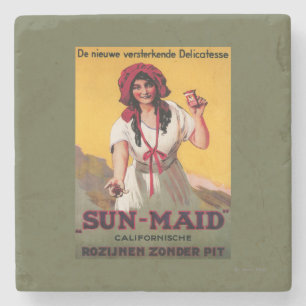 Sun-Maid California Raisin Poster Stone Coaster