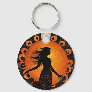 Sun Maiden Total Solar Eclipse Add Text Event Key Ring