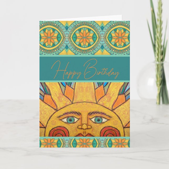 Sun Mandala Birthday Card (Front)