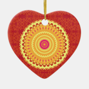 Sun Mandala Ceramic Tree Decoration