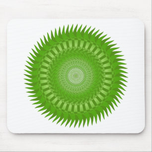 Sun Mandala green Mouse Mat