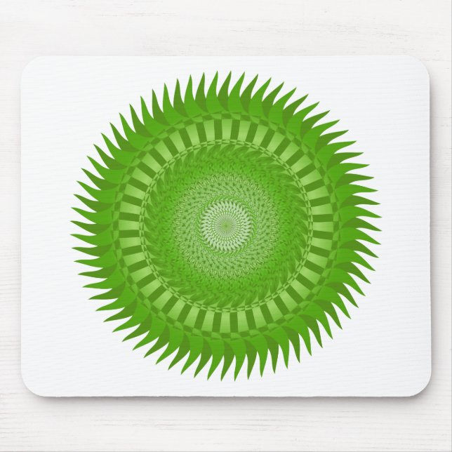 Sun Mandala green Mouse Mat (Front)