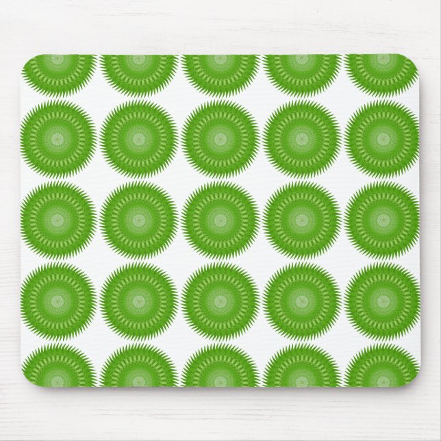 Sun Mandala green Mouse Mat (Front)