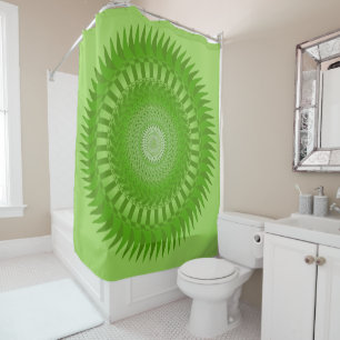 Sun Mandala green Shower Curtain