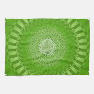 Sun Mandala green Tea Towel
