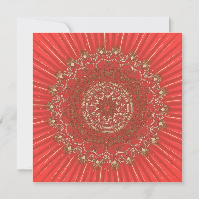 Sun Mandala - Greeting Card, Invitation, Holiday Card (Front)