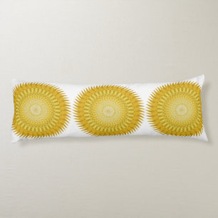 Sun Mandala in Yellow Body Cushion