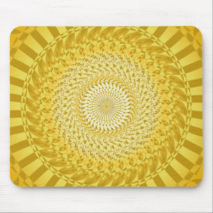 Sun Mandala in Yellow Mouse Mat